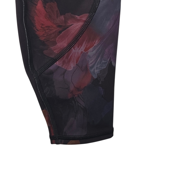Athleta Womens Night Bloom Black Floral Rainier Printed Tights Leggings Medium - Picture 3 of 9